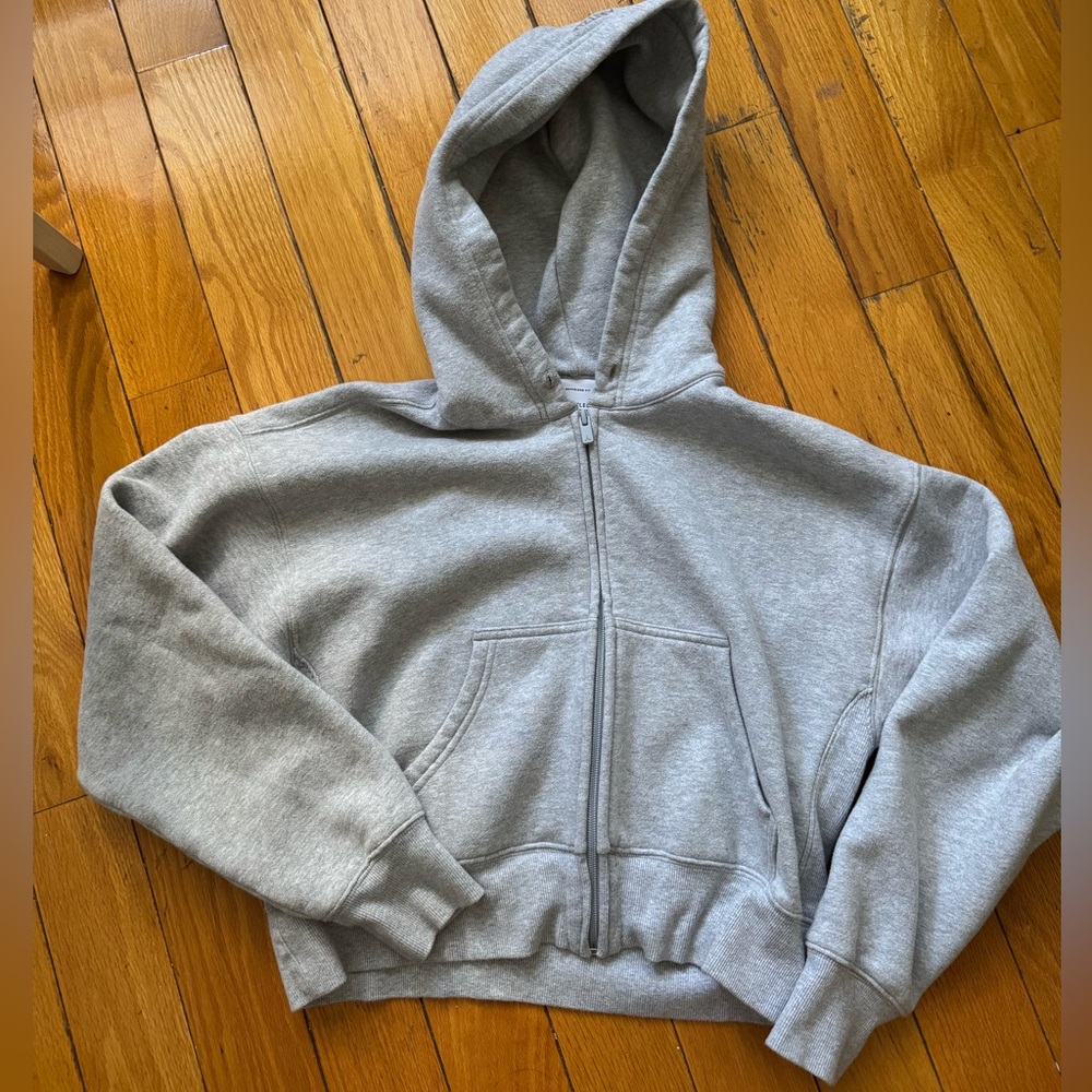 Aritzia cozy sweat fleece boyfriend fit zip up